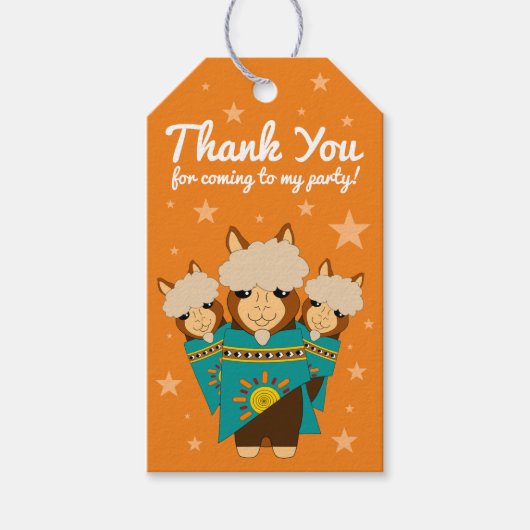 Niedlicher Glückwunsch zum Geburtstag Boy Alpacas Geschenkanhänger (Vorderseite)