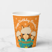 Niedlicher Glückwunsch zum Geburtstag Boy Alpacas  Pappbecher (Rückseite)