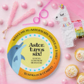 Niedlicher Glückwunsch zum Geburtstag Junge Dolphi Pappteller (Party)