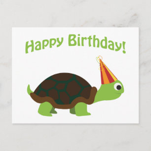 Niedlicher Glückwunsch zum Geburtstag! Turtle Postkarte