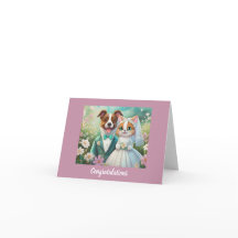 Niedlicher Glückwunsch zur Hochzeit von Katzen und