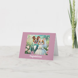 Niedlicher Glückwunsch zur Hochzeit von Katzen und Karte