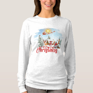 Niedlicher Gnom, Schneemann feiert Weihnachtsfeier T-Shirt