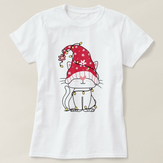 Niedlicher Gnome Cat T - Shirt (Design vorne)