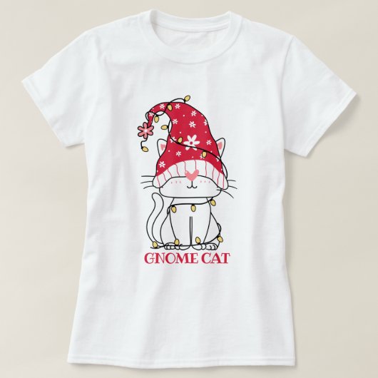 Niedlicher Gnome Cat T - Shirt (Design vorne)