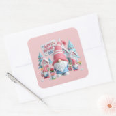 Niedlicher gnome glücklicher Muttertag Quadratischer Aufkleber (Umschlag)