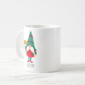 Niedlicher Gnome Holding Platard mit Grüßen Kaffeetasse (Vorderseite Links)