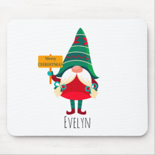 Niedlicher Gnome Holding Platard mit Grüßen Mousepad