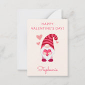 Niedlicher Gnome-Hörsaal Valentinstag Mitteilungskarte (Vorderseite)