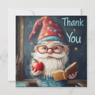 Niedlicher Gnome-Lehrer - Danke, Illustration Feiertagskarte