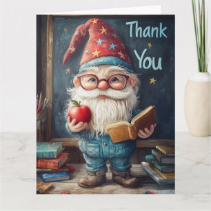 Niedlicher Gnome-Lehrer - Danke, Illustration Karte