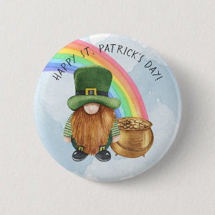 Niedlicher Gnome Pot of Gold Custom St Patrick's D Button