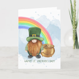 Niedlicher Gnome Pot of Gold Custom St Patrick's D Feiertagskarte