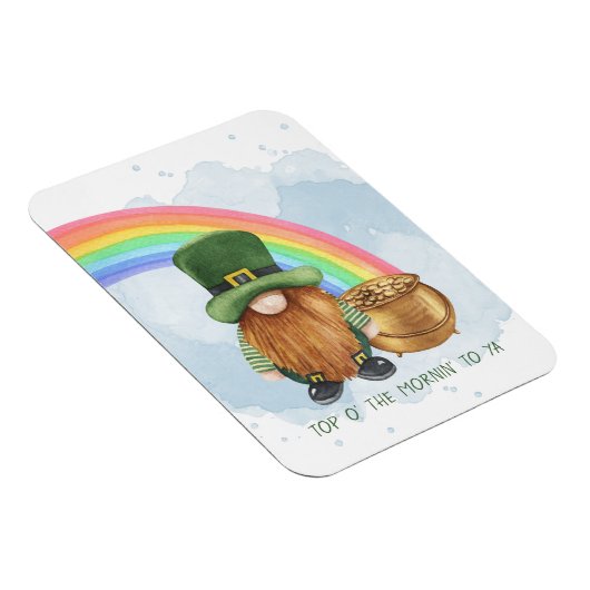 Niedlicher Gnome Pot of Gold Custom St Patrick's D Magnet (Rechte Seite)