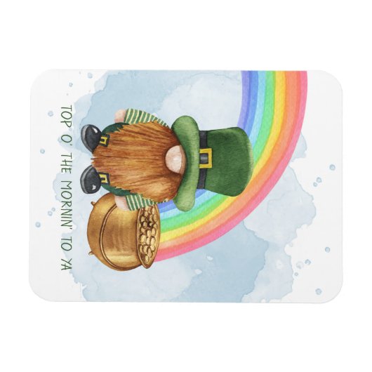 Niedlicher Gnome Pot of Gold Custom St Patrick's D Magnet (Horizontal)