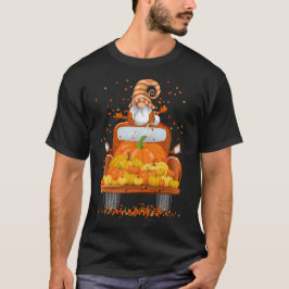 Niedlicher Gnome Pumpkin Black Kariert Lieferwagen T-Shirt