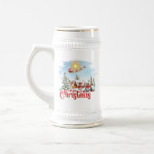 Niedlicher Gnome, Snowman feiert Weihnachtsfeierta Bierglas (Links)