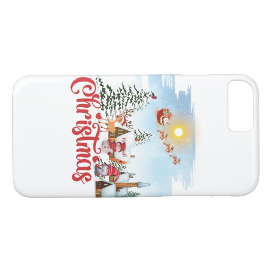 Niedlicher Gnome, Snowman feiert Weihnachtsfeierta Case-Mate iPhone Hülle (Rückseite (Horizontal))