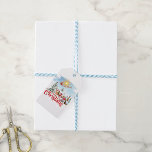 Niedlicher Gnome, Snowman feiert Weihnachtsfeierta Geschenkanhänger