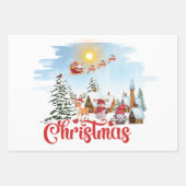 Niedlicher Gnome, Snowman feiert Weihnachtsfeierta Geschenkpapier Set (Vorderseite 2)