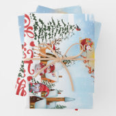 Niedlicher Gnome, Snowman feiert Weihnachtsfeierta Geschenkpapier Set (Beispiel)