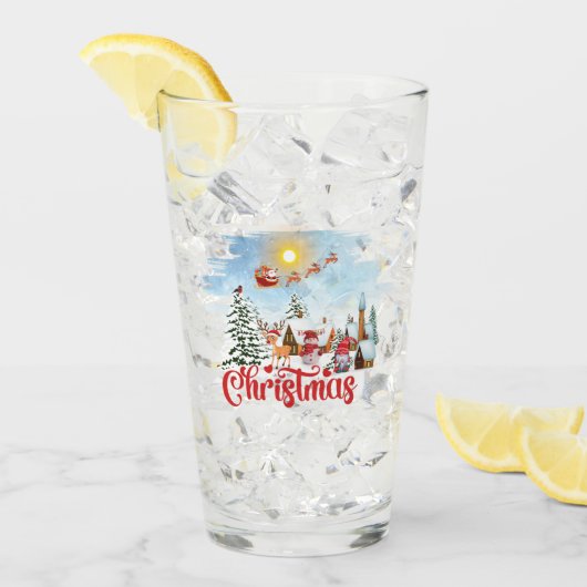 Niedlicher Gnome, Snowman feiert Weihnachtsfeierta Glas (Vorderseite Ice)