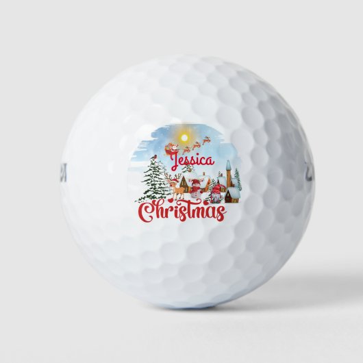 Niedlicher Gnome, Snowman feiert Weihnachtsfeierta Golfball (Vorderseite)
