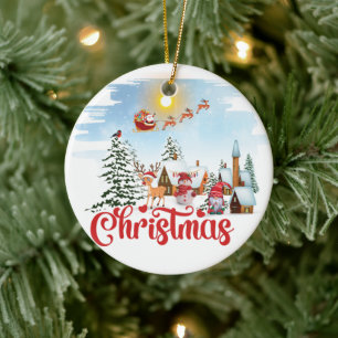 Niedlicher Gnome, Snowman feiert Weihnachtsfeierta Keramik Ornament