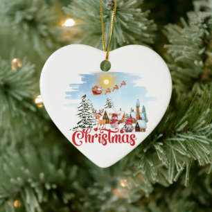 Niedlicher Gnome, Snowman feiert Weihnachtsfeierta Keramik Ornament