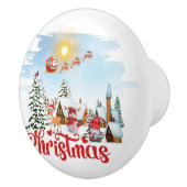 Niedlicher Gnome, Snowman feiert Weihnachtsfeierta Keramikknauf (Rechts)