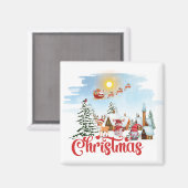 Niedlicher Gnome, Snowman feiert Weihnachtsfeierta Magnet (Vorderseite/Rückseite)