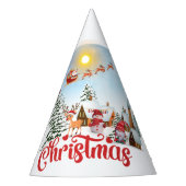 Niedlicher Gnome, Snowman feiert Weihnachtsfeierta Partyhütchen (Vorderseite)