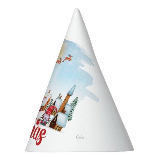 Niedlicher Gnome, Snowman feiert Weihnachtsfeierta Partyhütchen (Rechts)