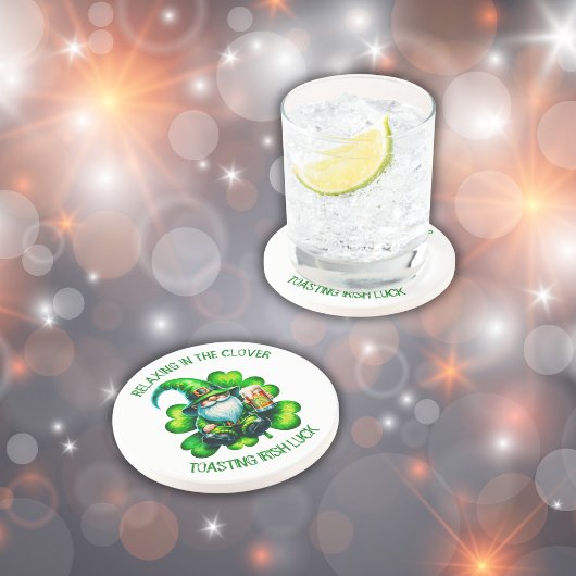 Niedlicher Gnome St Patrick's Day mit Bier | Getränkeuntersetzer