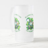 Niedlicher Gnome St Patrick's Day mit Bier | Mattglas Bierglas (Vorderseite Links)