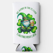 Niedlicher Gnome St Patrick's Day mit Bier | Selters Dosenkühler (Vorderseite)