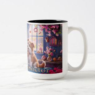 Niedlicher Gnome-Tierarzt Zweifarbige Tasse