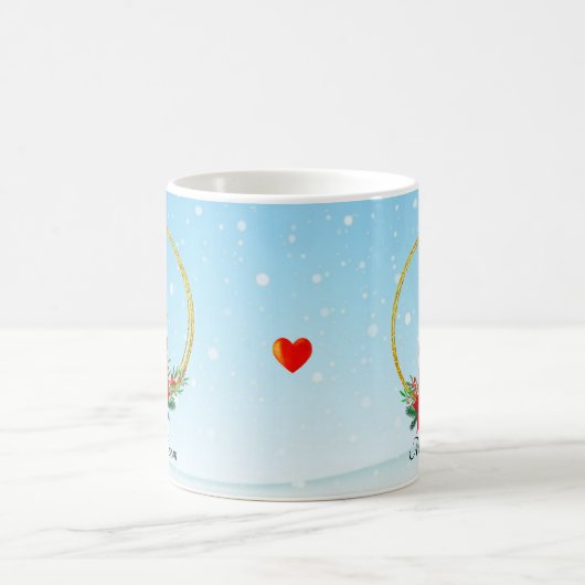 Niedlicher Gnome und Weihnachtsfeier auf Light Blu Kaffeetasse (Mittel)