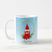 Niedlicher Gnome und Weihnachtsfeier auf Light Blu Kaffeetasse (Links)
