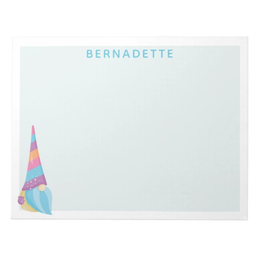 Niedlicher Gnome Unicorn Magischer farbiger Indivi Notizblock (Vorderseite)