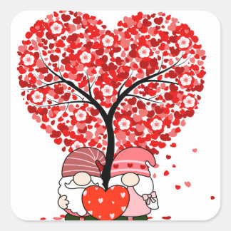 Niedlicher Gnome Valentinstag Aufkleber, Aufkleber