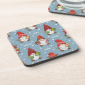 Niedlicher Gnome Weihnachten | Christmas Cork Unte Getränkeuntersetzer (Linke Seite)