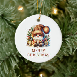 Niedlicher Gnome Weihnachten Keramik Ornament