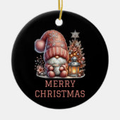 Niedlicher Gnome Weihnachten Keramik Ornament (Vorne)