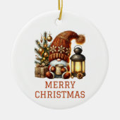 Niedlicher Gnome Weihnachten Keramik Ornament (Vorne)