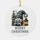Niedlicher Gnome Weihnachten Keramik Ornament (Vorne)