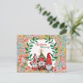 Niedlicher Gnome Weihnachts-Segnungen Postkarte (Stehend Vorderseite)
