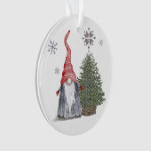 Niedlicher Gnome Weihnachtsbaum glückliche Feierta Ornament (Vorderseite)