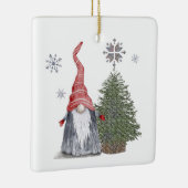Niedlicher Gnome Weihnachtsbaum Name Happy Holiday Keramikornament (Rechts)