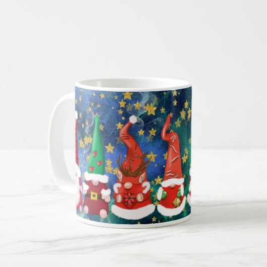 Niedlicher Gnome Weihnachtskaffee Tasse (Vorderseite Links)